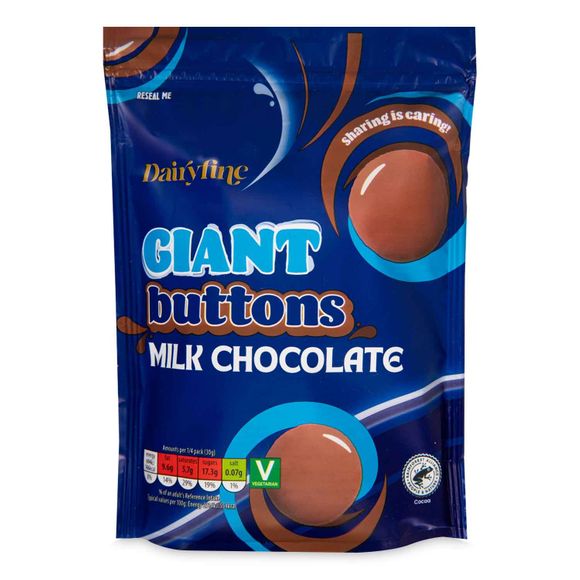 Giant Milk Chocolate Buttons 120g Dairyfine